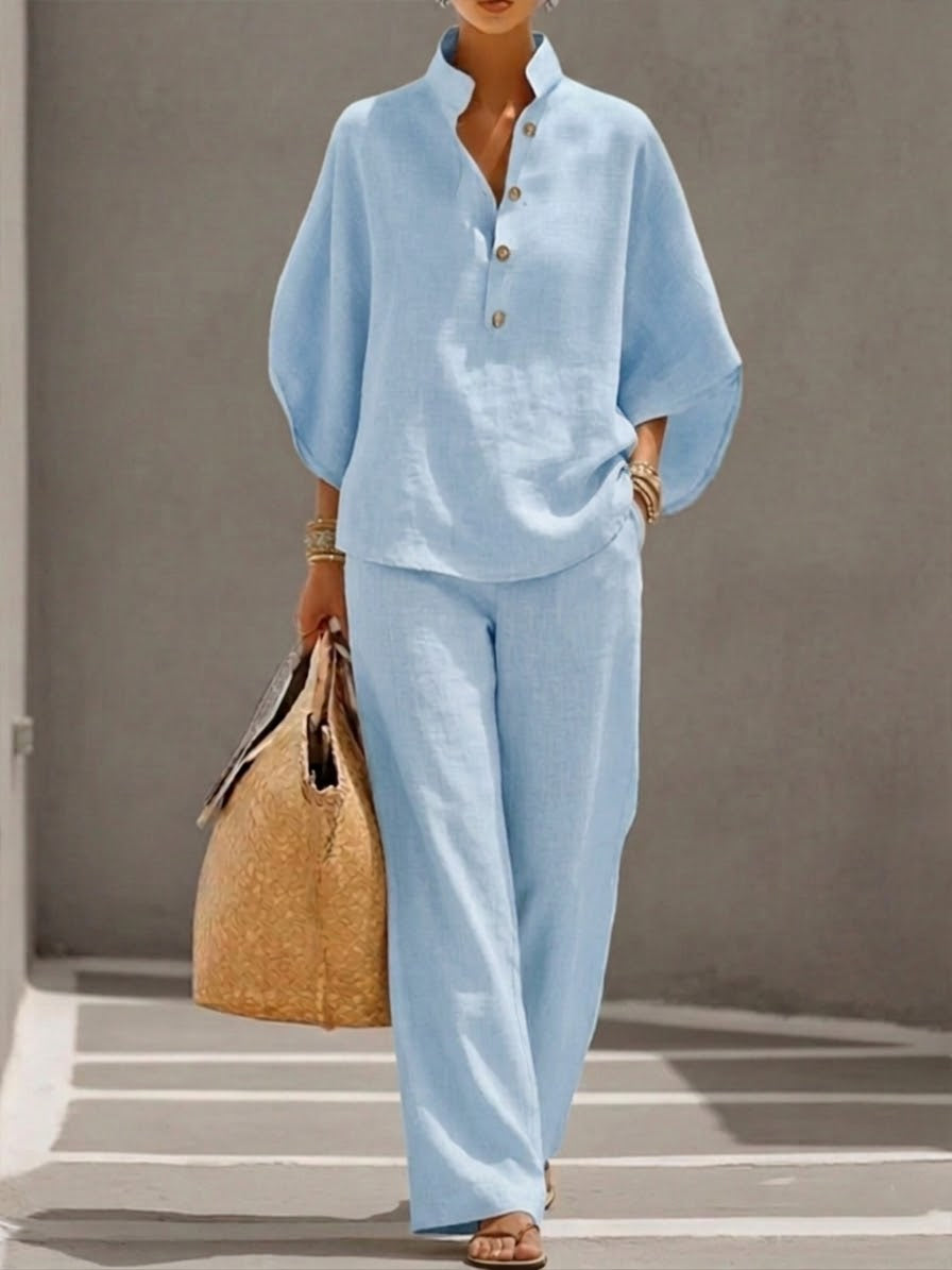 Damen-Loungewear-Set mit Stehkragen