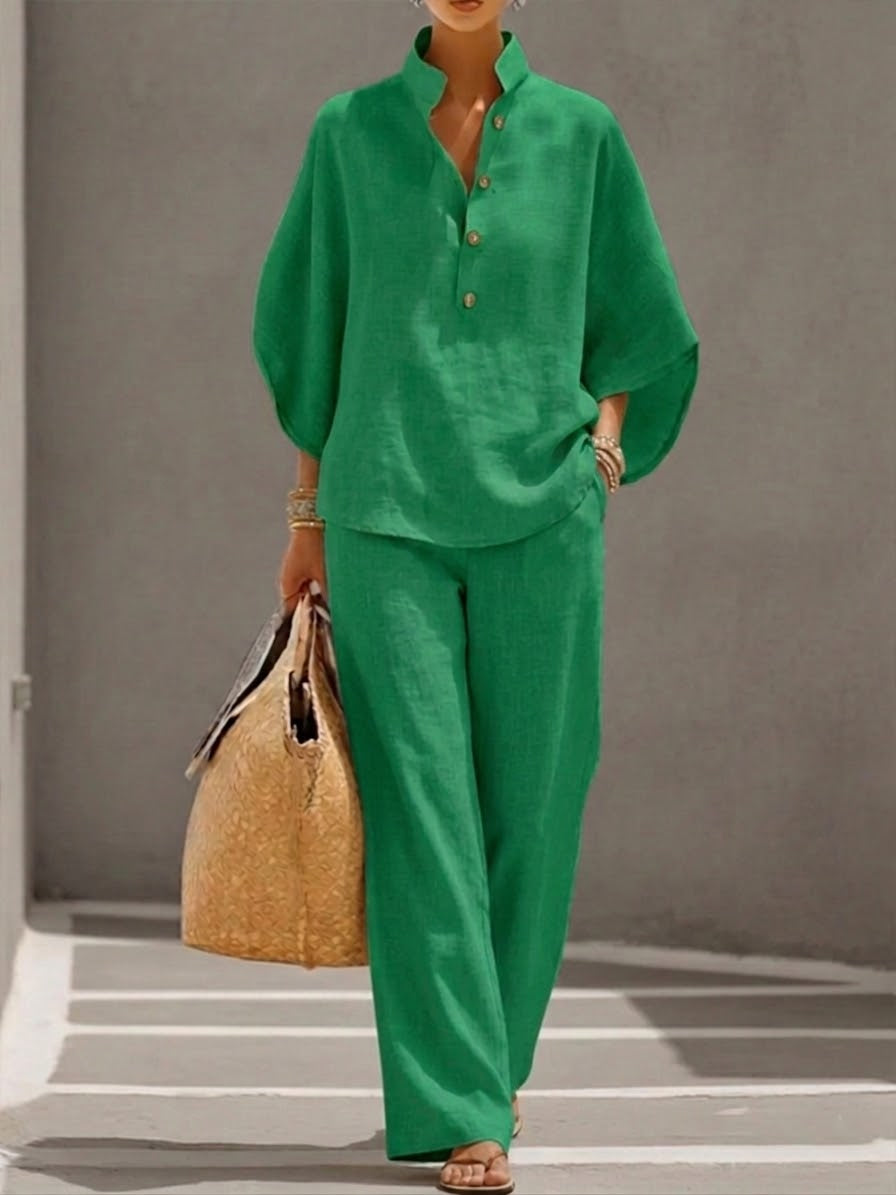 Damen-Loungewear-Set mit Stehkragen