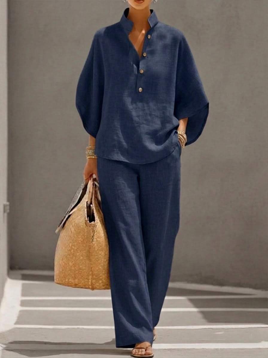 Damen-Loungewear-Set mit Stehkragen