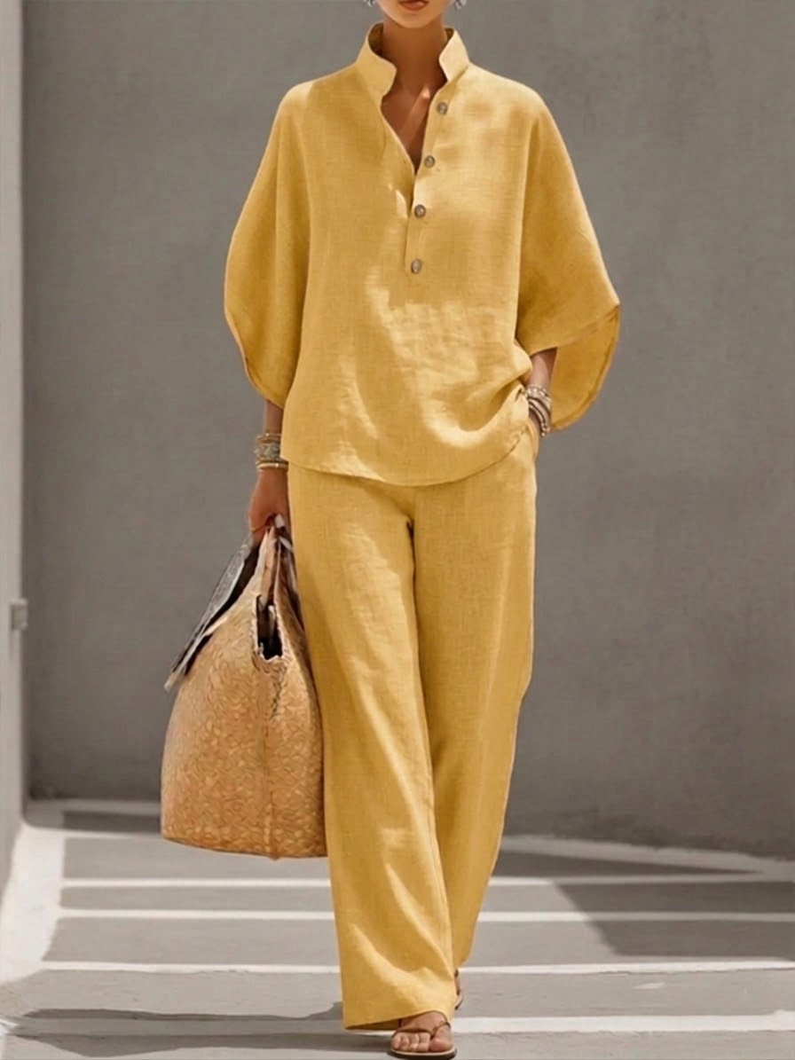Damen-Loungewear-Set mit Stehkragen