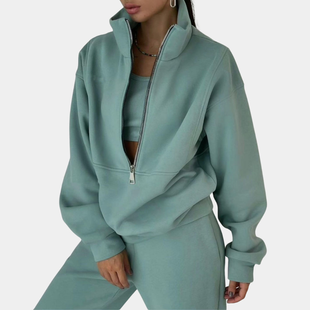 Damen-Loungewear-Set mit Zip-Sweatshirt