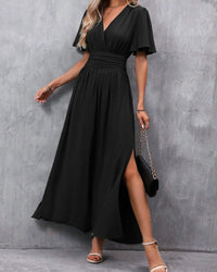 Damen-Maxikleid – Elegantes, figurbetontes Abendkleid mit Seitenschlitz