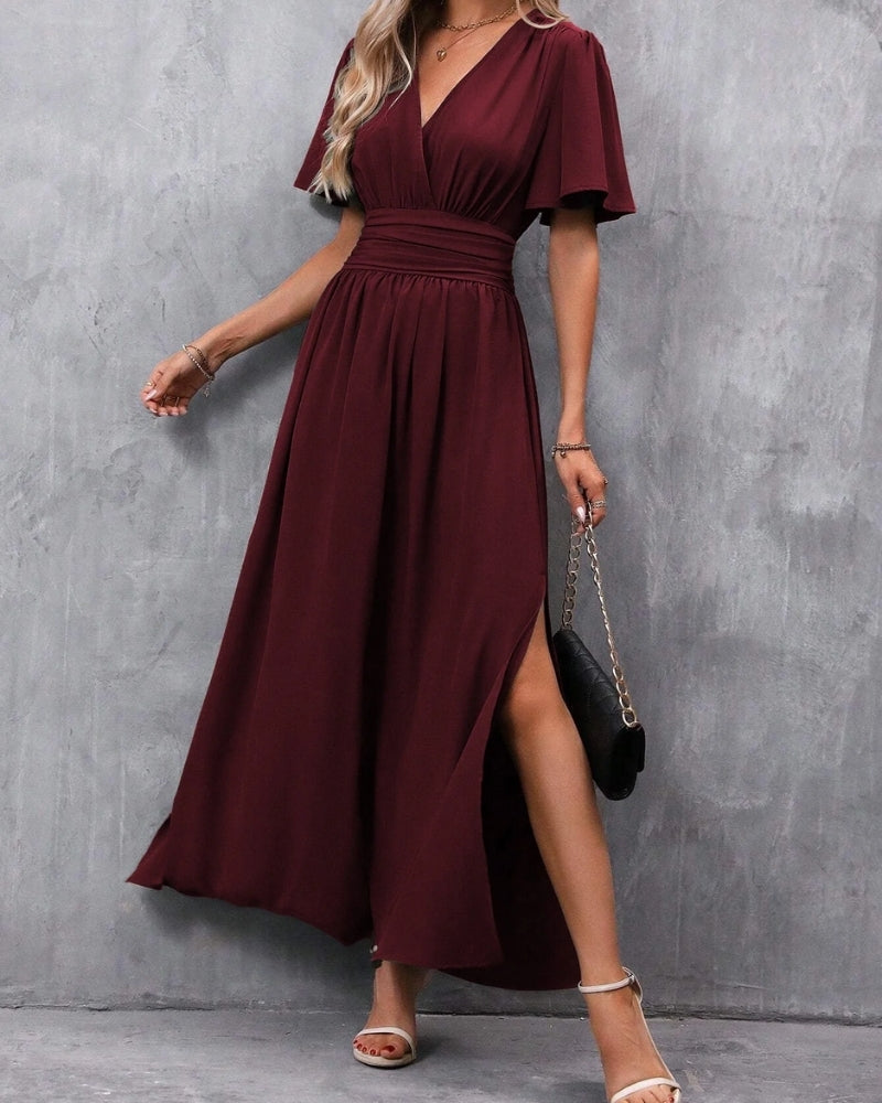 Damen-Maxikleid – Elegantes, figurbetontes Abendkleid mit Seitenschlitz