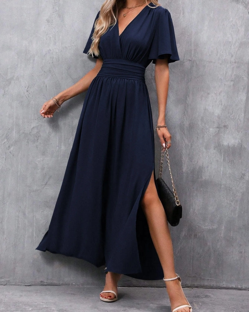 Damen-Maxikleid – Elegantes, figurbetontes Abendkleid mit Seitenschlitz