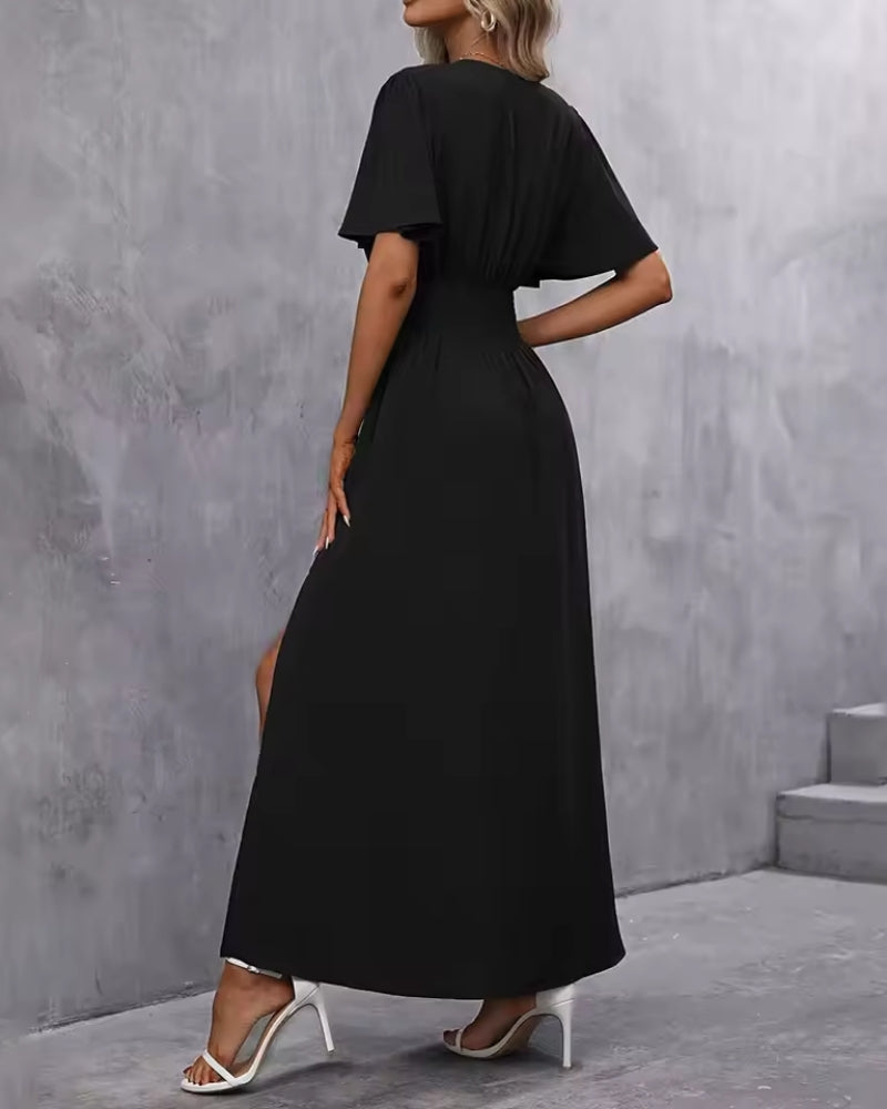 Damen-Maxikleid – Elegantes, figurbetontes Abendkleid mit Seitenschlitz