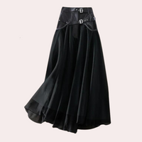 Damen-Maxirock mit hoher Taille und Schnallendetail