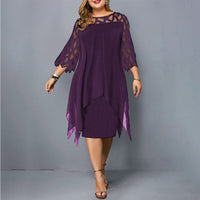 Damen-Midikleid in A-Linie mit 3/4-Ärmeln