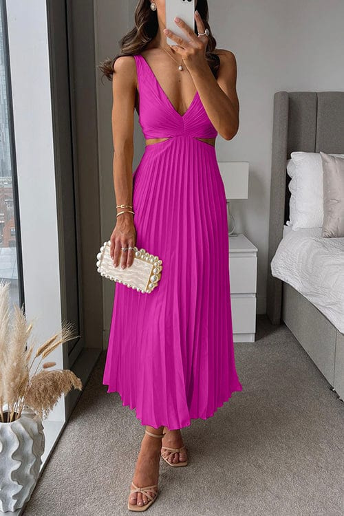 Damen-Midikleid in A-Linie mit V-Ausschnitt