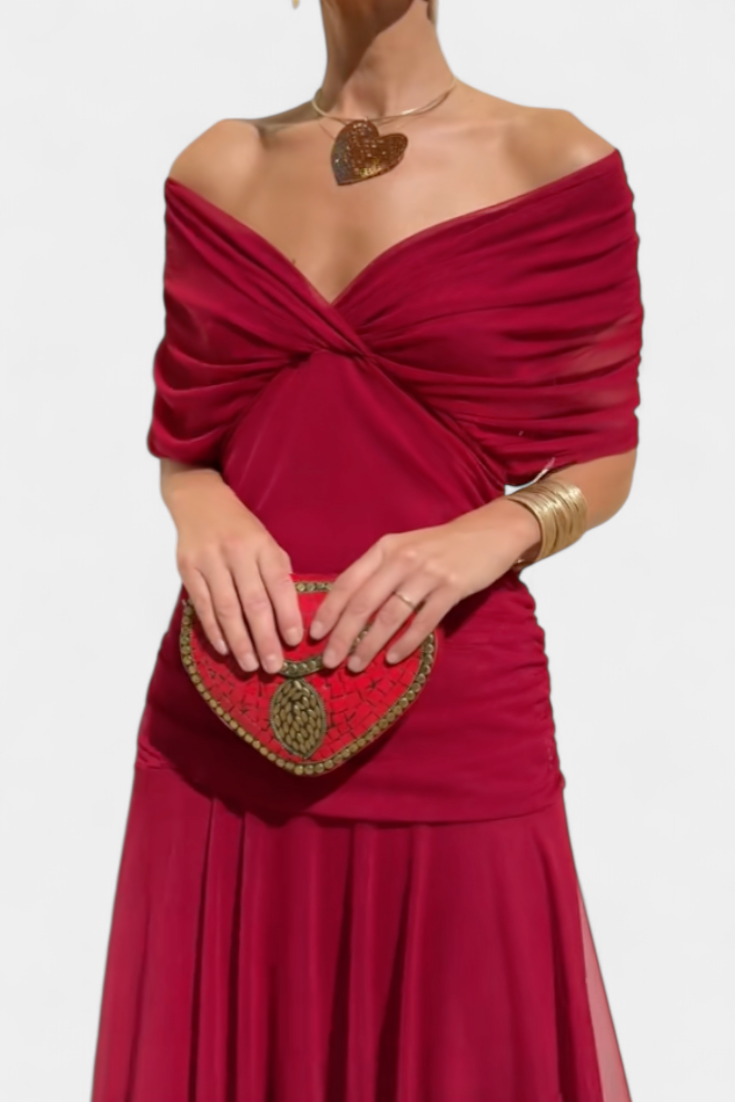Damen-Midikleid in Wickeloptik mit V-Ausschnitt