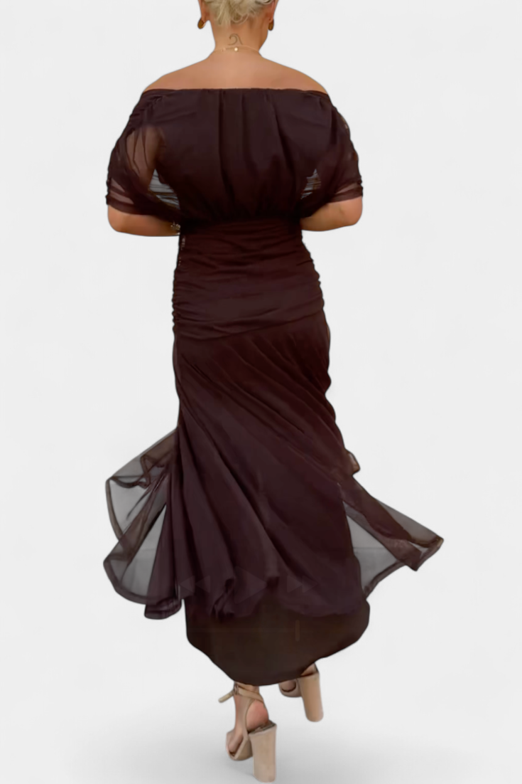 Damen-Midikleid in Wickeloptik mit V-Ausschnitt