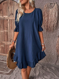 Damen-Minikleid in A-Linie mit Volants