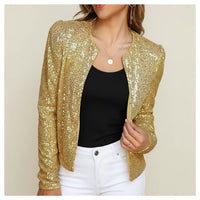 Damen-Pailletten-Abendjacke