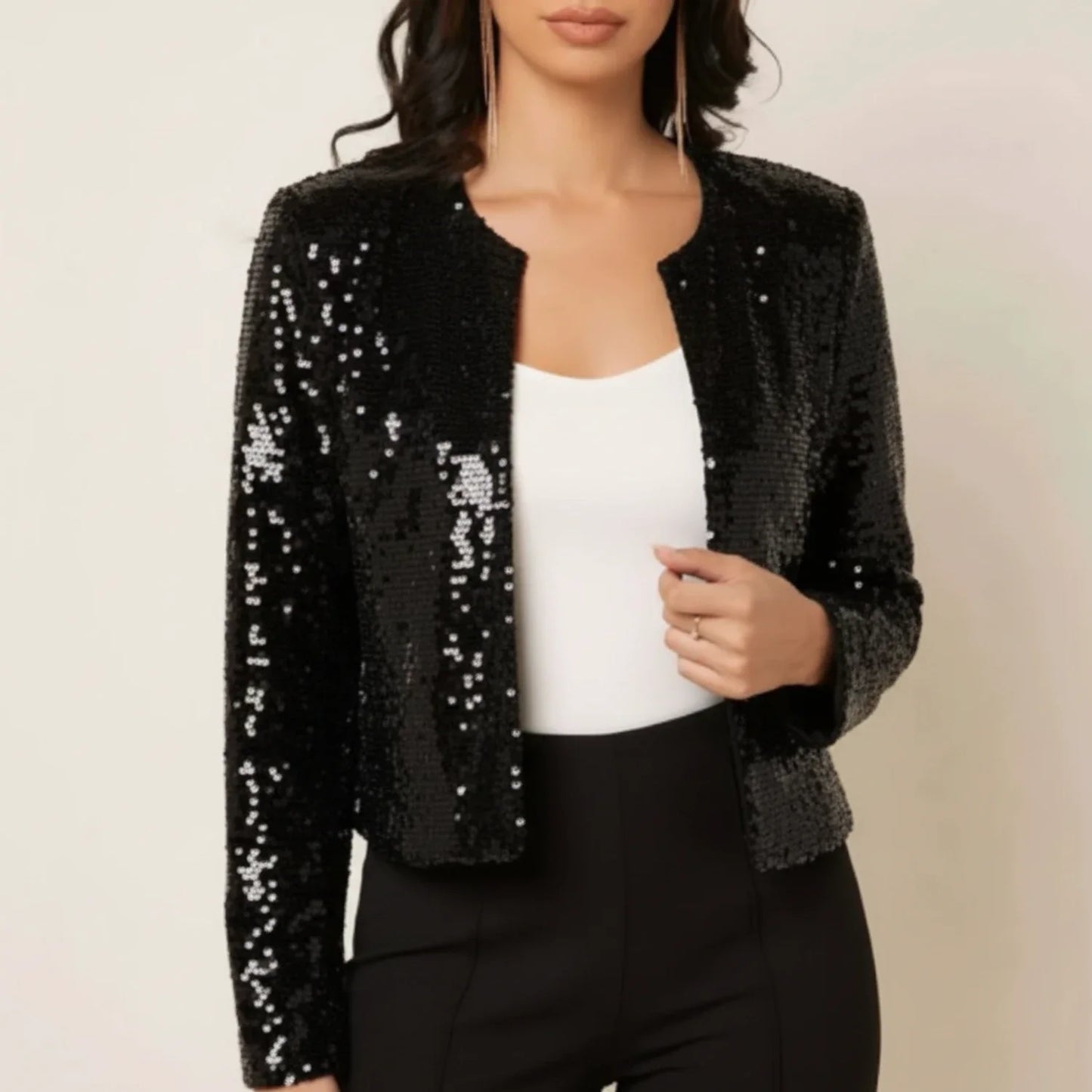 Damen-Pailletten-Abendjacke