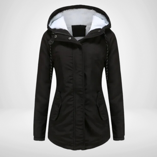Damen-Parkajacke mit Kapuze und Fleecefutter