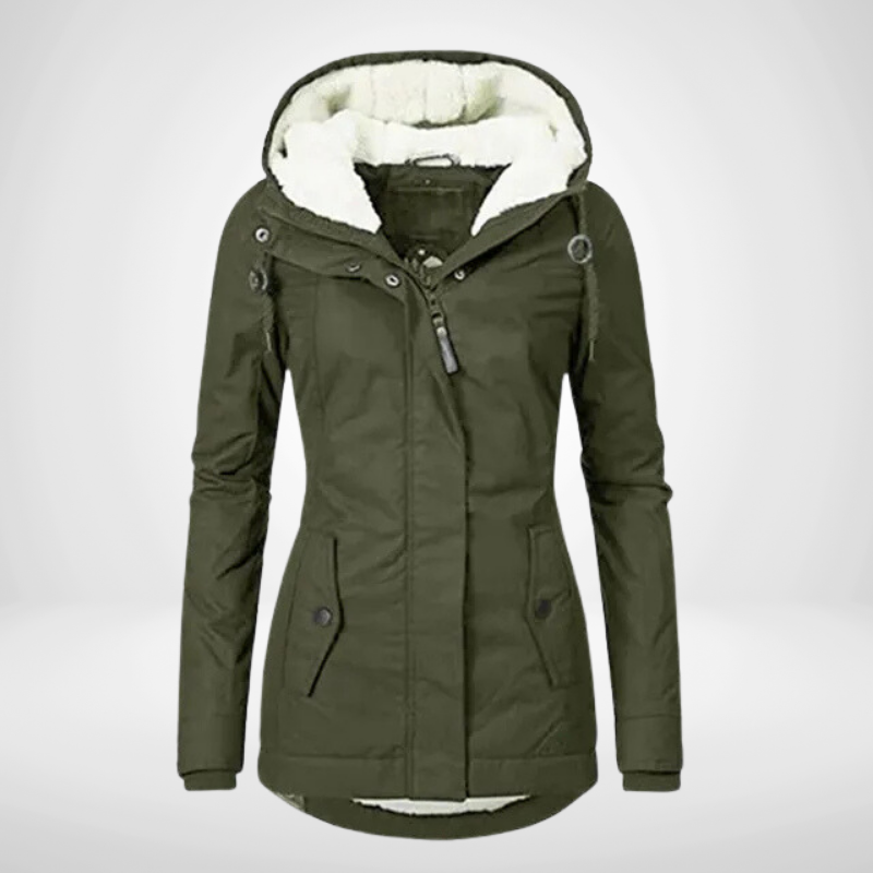 Damen-Parkajacke mit Kapuze und Fleecefutter