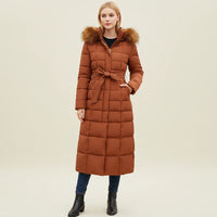 Damen-Puffer-Winterjacke mit Kapuze