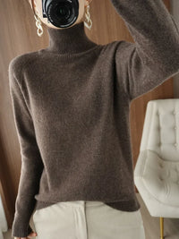 Damen-Rollkragenpullover aus weicher Merinowolle