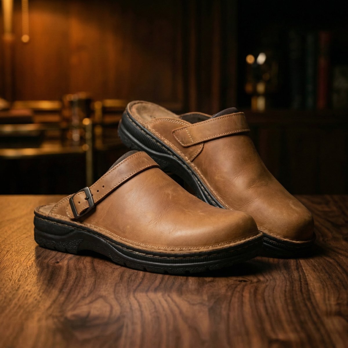 Damen-Schlupfclogs aus Leder