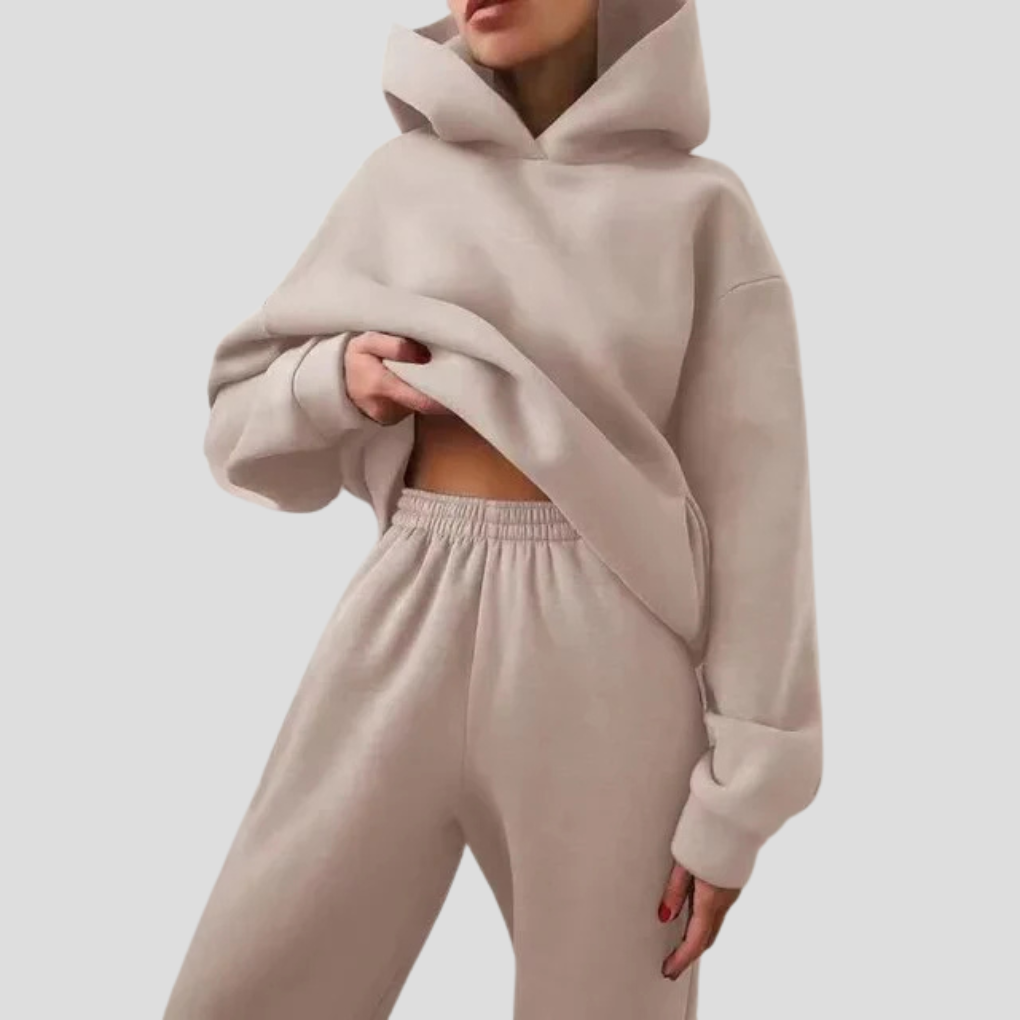 Damen-Set aus Hoodie und Jogginghose – entspannte Winter-Loungewear