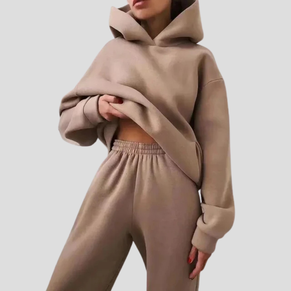 Damen-Set aus Hoodie und Jogginghose – entspannte Winter-Loungewear