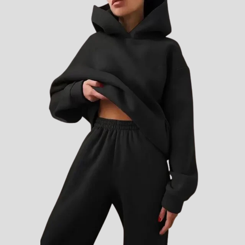 Damen-Set aus Hoodie und Jogginghose – entspannte Winter-Loungewear