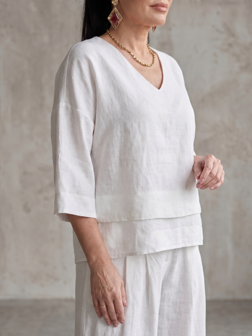 Damen-Set im Lagenlook mit weitem Bein