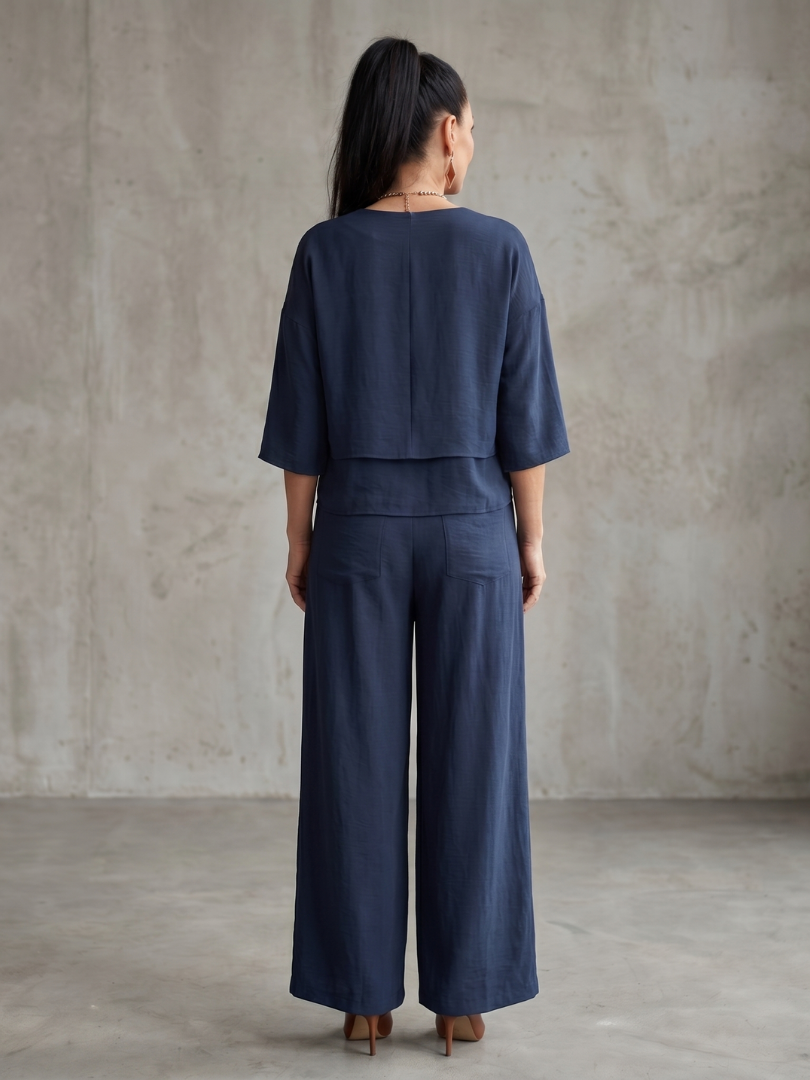 Damen-Set im Lagenlook mit weitem Bein