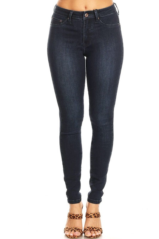 Damen-Skinny-Jeans aus Denim mit hoher Taille