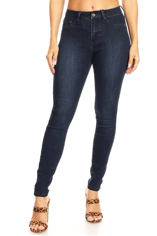 Damen-Skinny-Jeans aus Denim mit hoher Taille