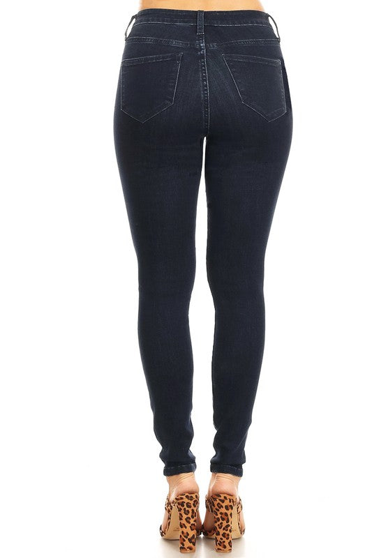 Damen-Skinny-Jeans aus Denim mit hoher Taille