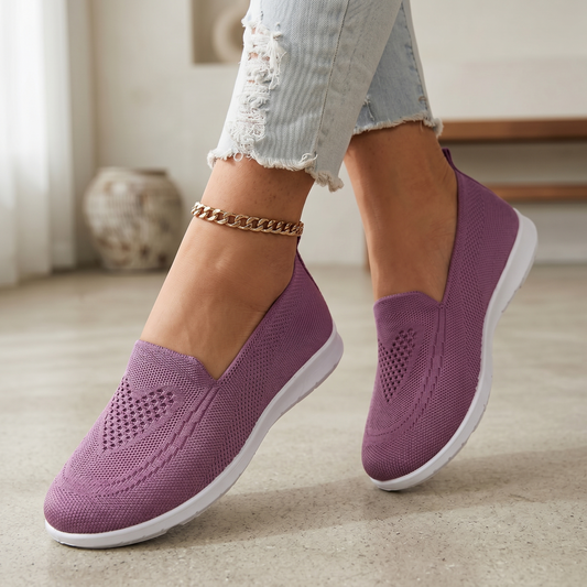 Damen-Slip-On-Sneaker aus Strick | Atmungsaktive, gedämpfte Wanderschuhe