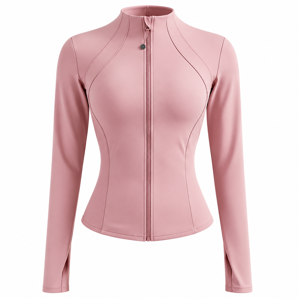 Damen-Sportjacke im Slim Fit aus dehnbarem Polyester und Elasthan – langärmlige Trainingsjacke mit Reißverschluss für Laufen, Yoga und Fitness