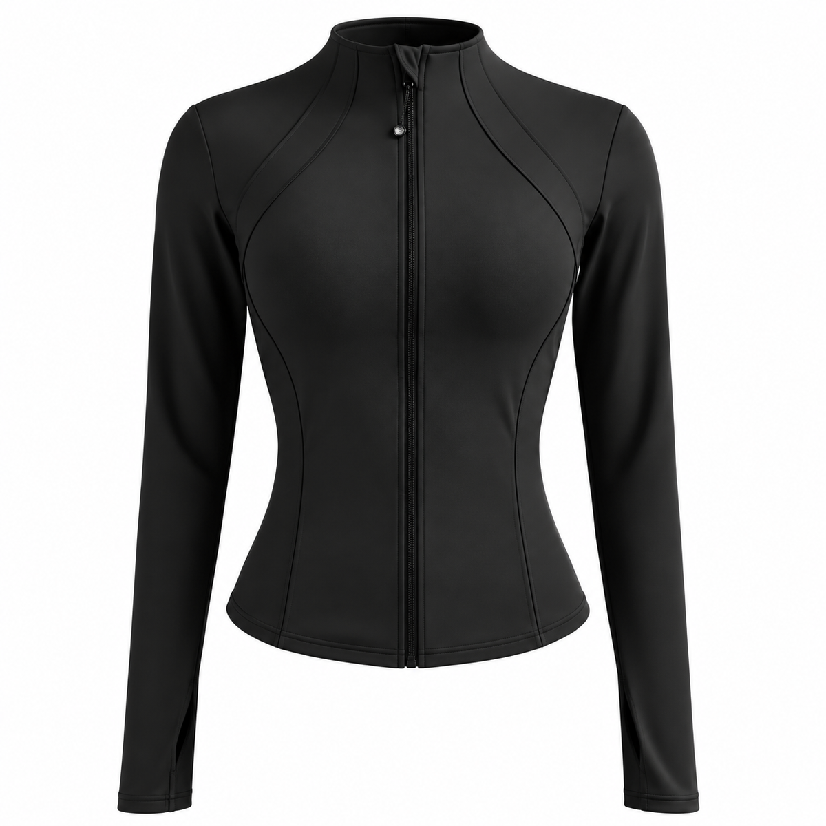 Damen-Sportjacke im Slim Fit aus dehnbarem Polyester und Elasthan – langärmlige Trainingsjacke mit Reißverschluss für Laufen, Yoga und Fitness