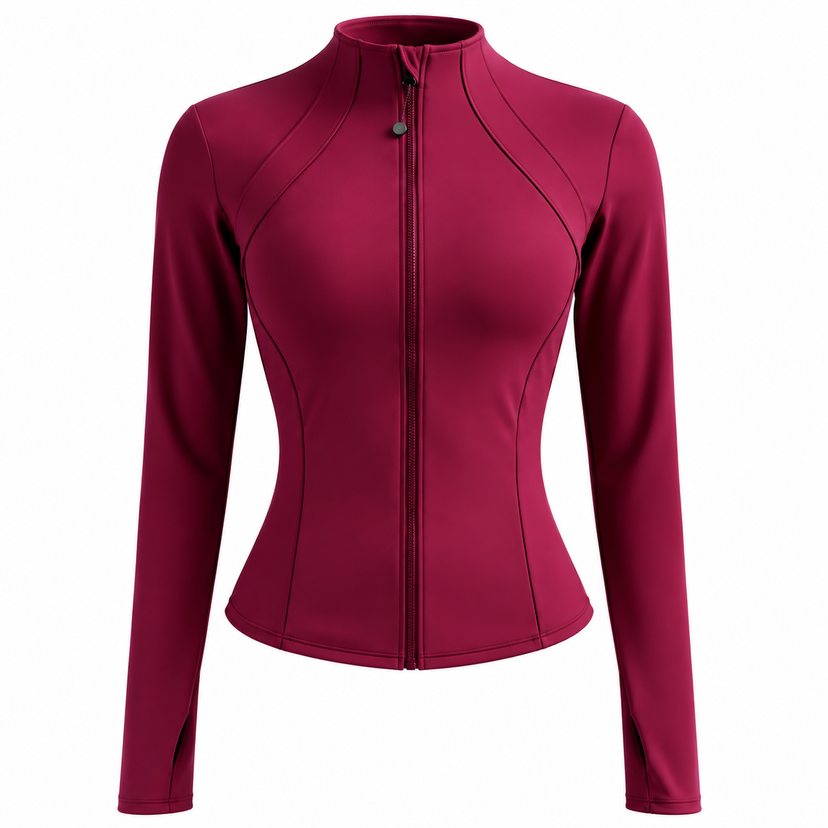 Damen-Sportjacke im Slim Fit aus dehnbarem Polyester und Elasthan – langärmlige Trainingsjacke mit Reißverschluss für Laufen, Yoga und Fitness