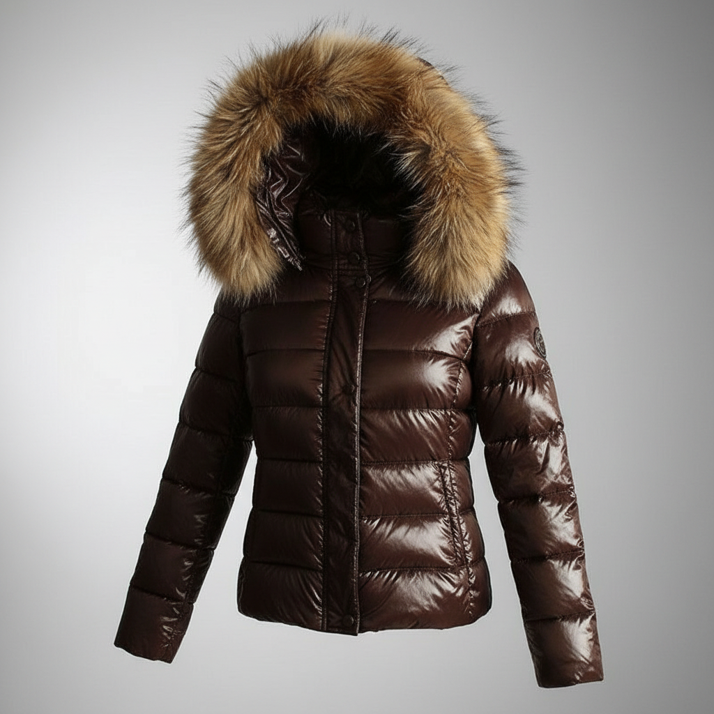 Damen-Steppjacke mit Kunstfellkragen