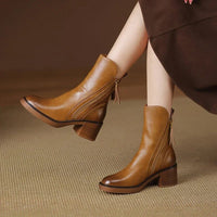 Damen-Stiefeletten mit Blockabsatz
