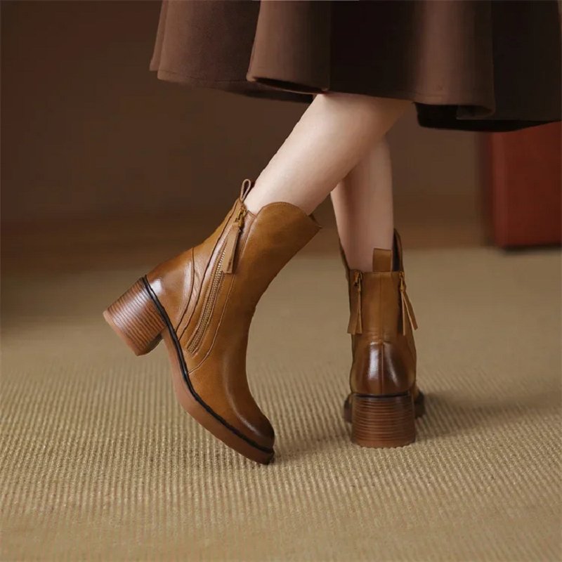 Damen-Stiefeletten mit Blockabsatz