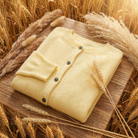 Damen-Strickjacke aus Merinowolle mit langen Ärmeln und Knopfleiste