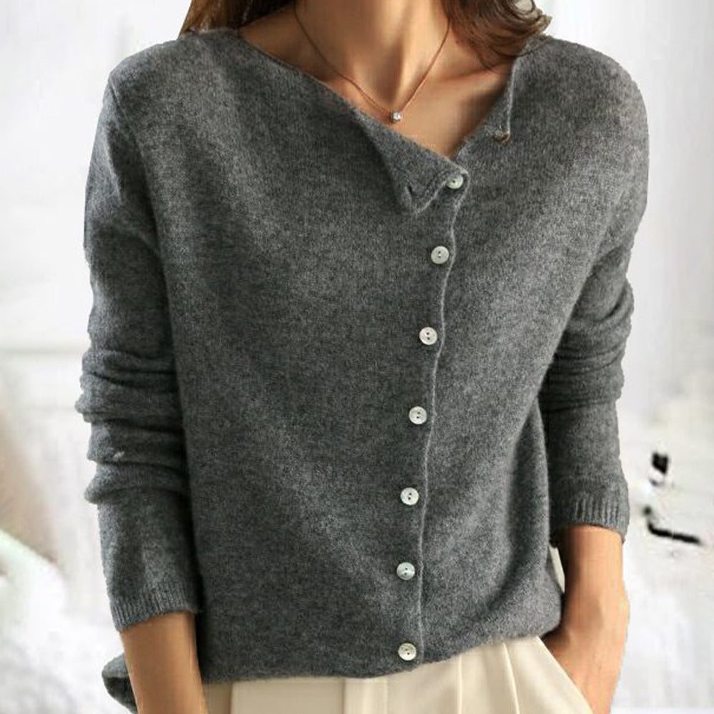 Damen-Strickjacke mit Knöpfen – Relaxed Fit