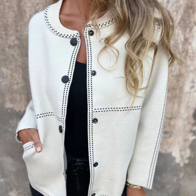 Damen-Strickjacke mit Knöpfen vorne