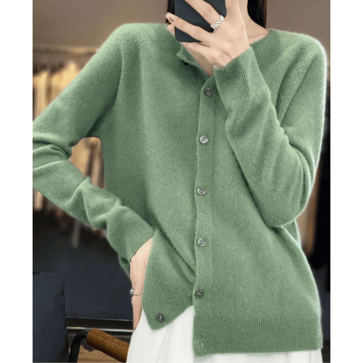 Damen-Strickjacke mit V-Ausschnitt
