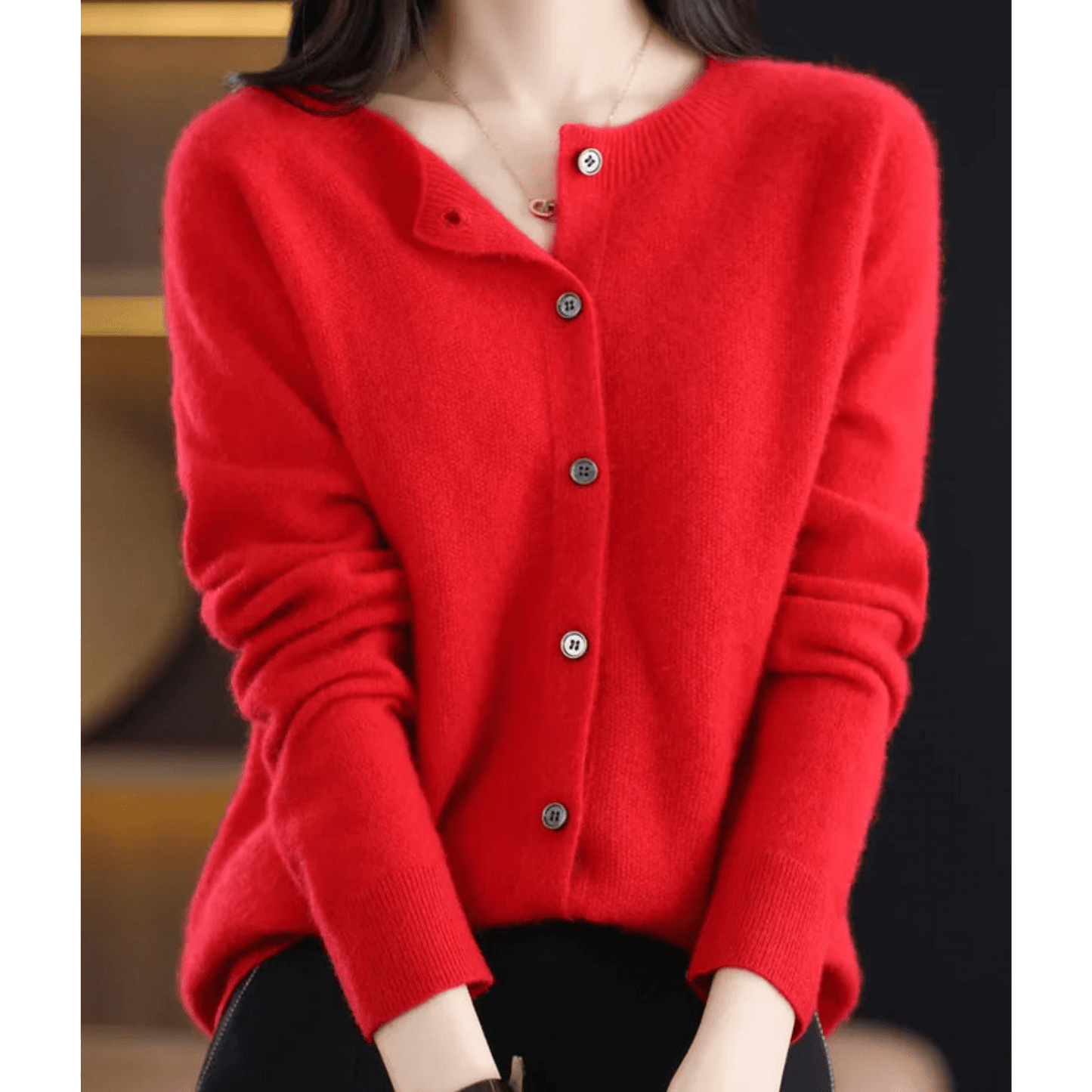 Damen-Strickjacke mit V-Ausschnitt