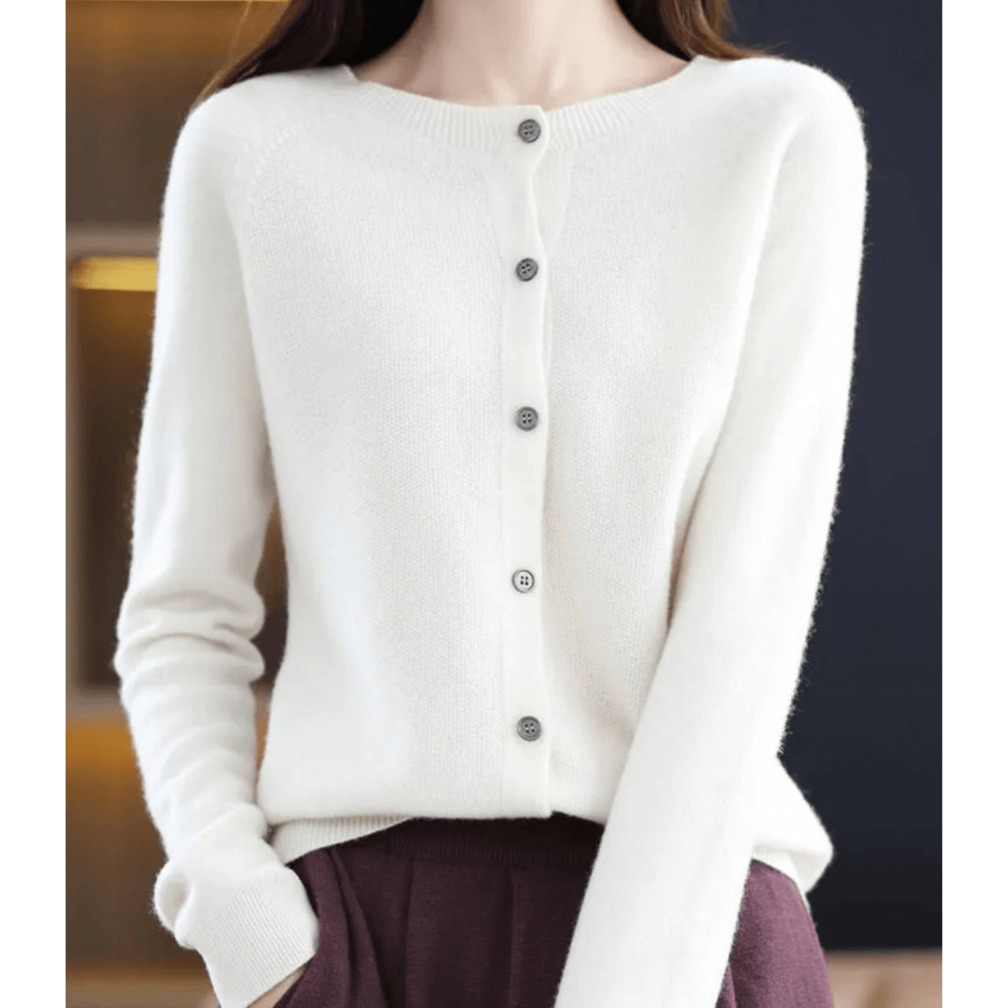 Damen-Strickjacke mit V-Ausschnitt