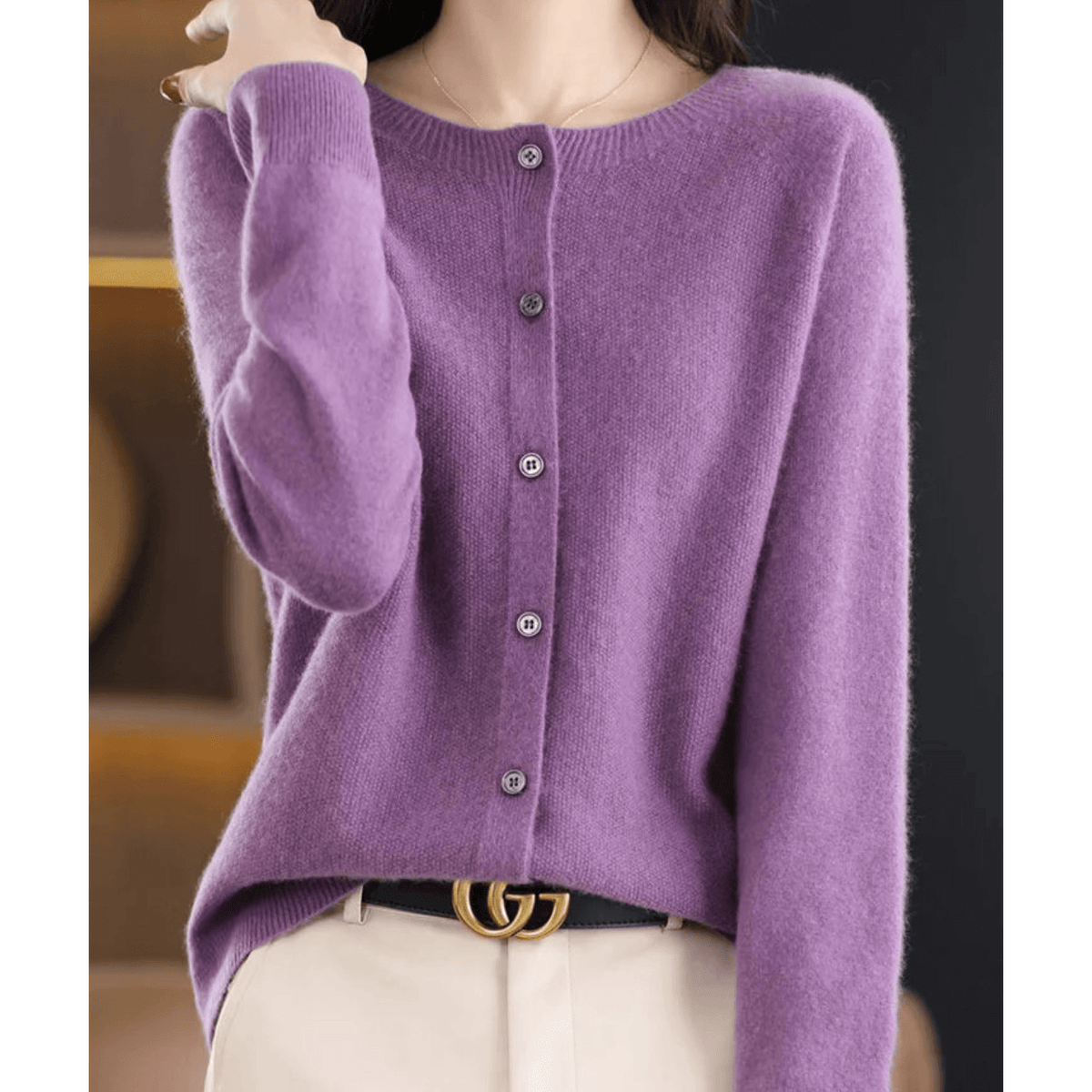 Damen-Strickjacke mit V-Ausschnitt
