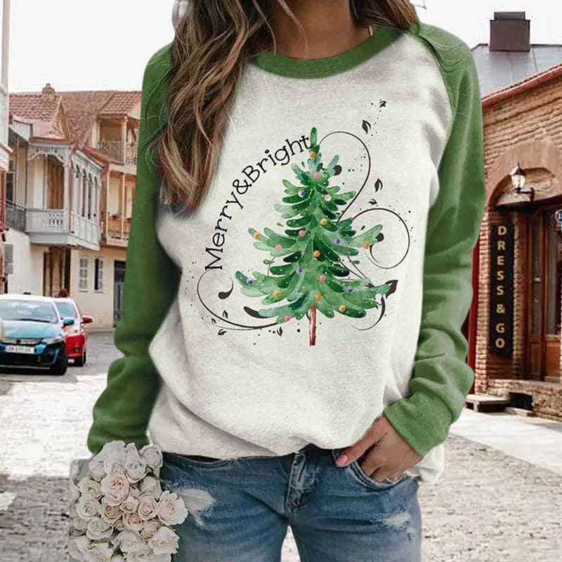 Damen-Sweatshirt mit Weihnachtsbaum