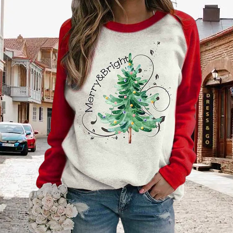 Damen-Sweatshirt mit Weihnachtsbaum