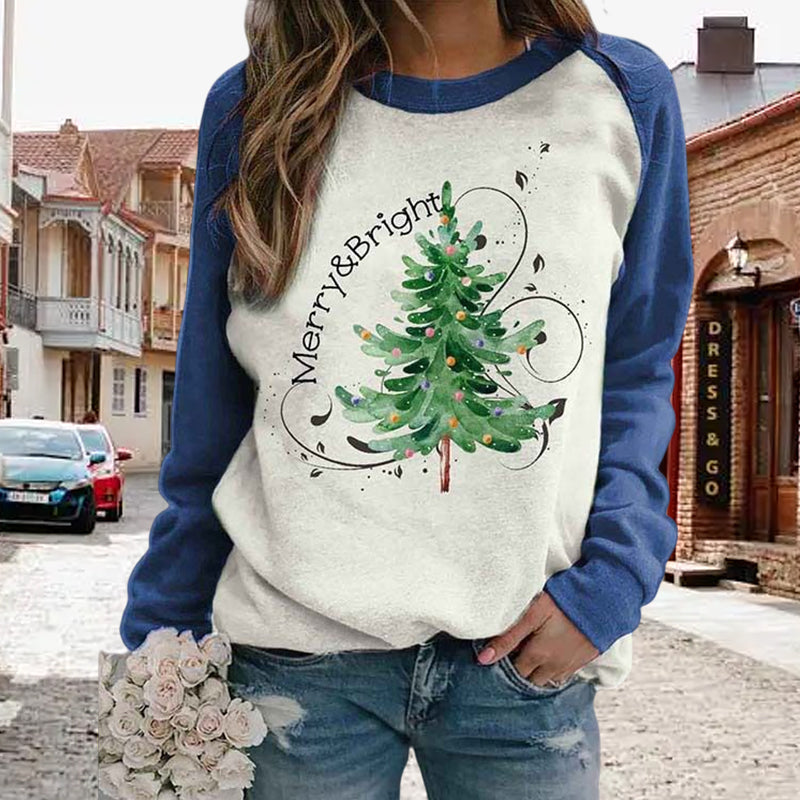 Damen-Sweatshirt mit Weihnachtsbaum
