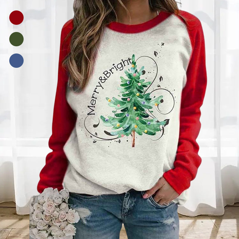Damen-Sweatshirt mit Weihnachtsbaum