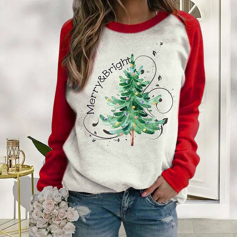 Damen-Sweatshirt mit Weihnachtsbaum