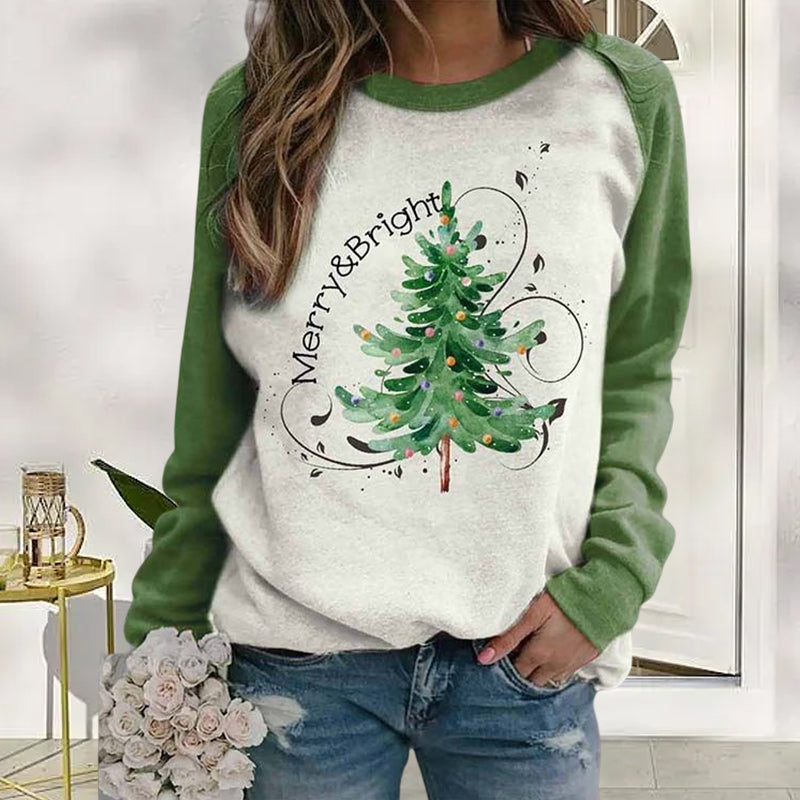 Damen-Sweatshirt mit Weihnachtsbaum